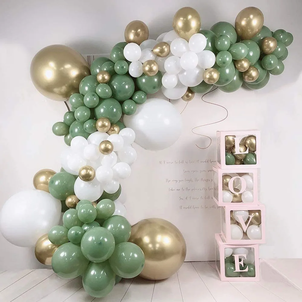 141pcs DIY Balloon Garland Arch Kit Olive Green White Gold Balloons For Baby Bridal Shower Birthday Party Wedding Decorations
141pcs DIY Balloon Garland Arch Kit Olive Green White Gold Balloons For Baby Bridal Shower Birthday Party Wedding Decorations