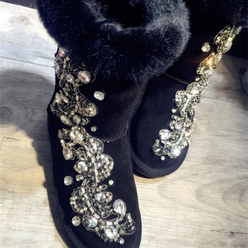 European station new original homemade manual heavy industry rex rabbit fur hair one leather snow boots cotton boots
European station new original homemade manual heavy industry rex rabbit fur hair one leather snow boots cotton boots