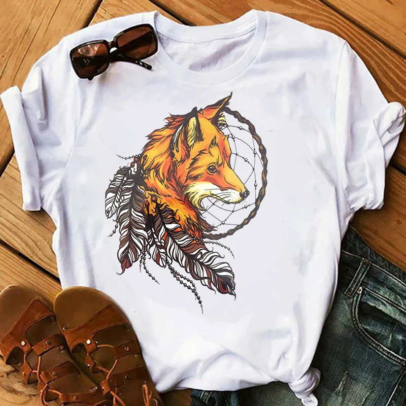 Women Print Clothing Graphic Fox Flower Cartoon Short Sleeve Travel Ladies Clothes Lady Tees Tops Female T Shirt Womens T-Shirt
Women Print Clothing Graphic Fox Flower Cartoon Short Sleeve Travel Ladies Clothes Lady Tees Tops Female T Shirt Womens T-Shirt