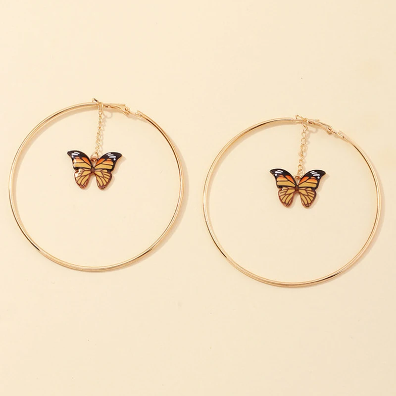 New Korean Colorful Metal Butterfly Earring 2021 Pendant Gold Silver Color Circle Hoop Earrings for Women Statement Girl Jewelry
New Korean Colorful Metal Butterfly Earring 2021 Pendant Gold Silver Color Circle Hoop Earrings for Women Statement Girl Jewelry