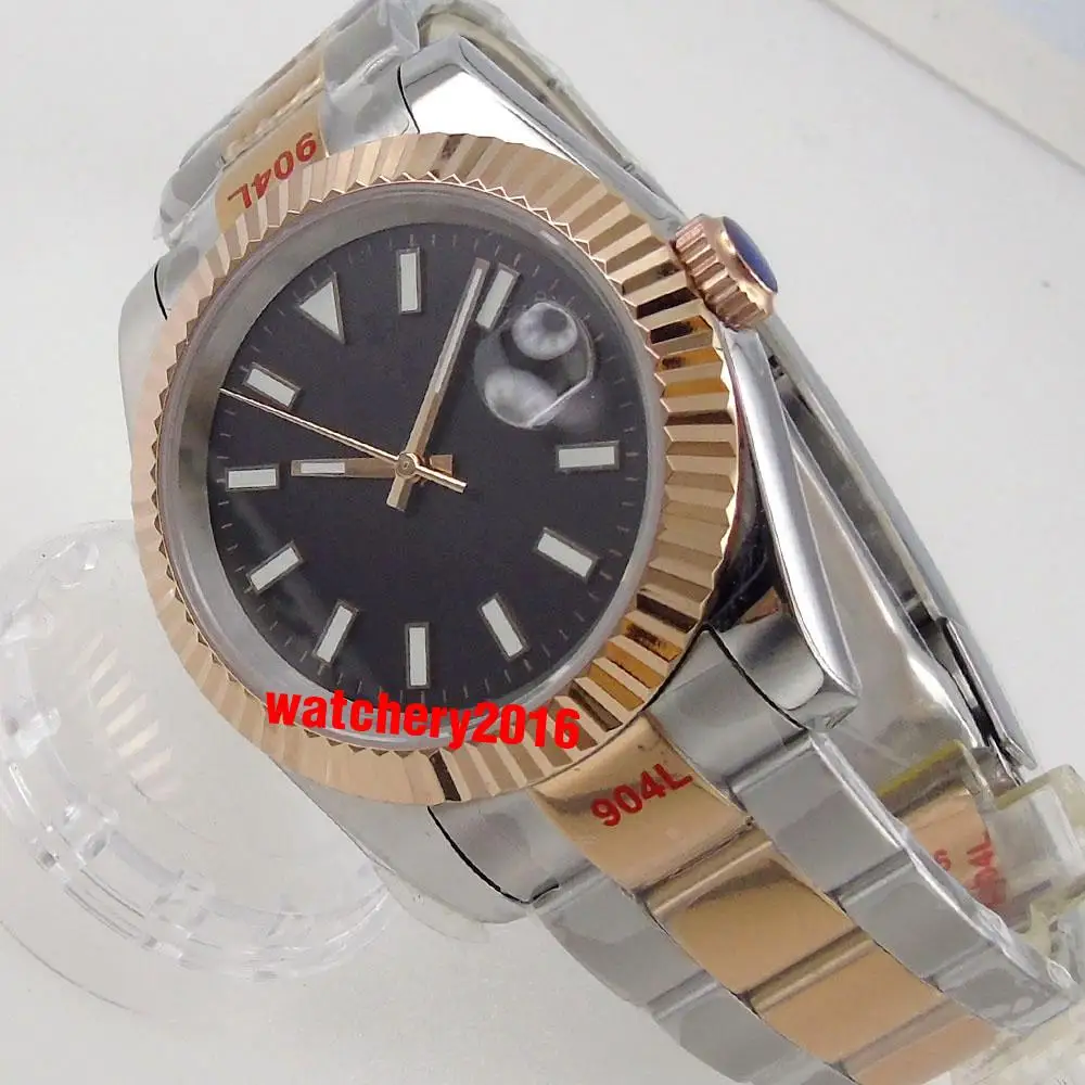 36mm/40mm Automatic Sapphire Men's Watch Japan Miyota 8215 Movement Black Face 904L Band Date Window Rose Gold Coin Bezel
36mm/40mm Automatic Sapphire Men's Watch Japan Miyota 8215 Movement Black Face 904L Band Date Window Rose Gold Coin Bezel