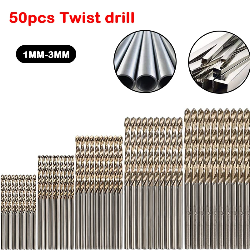 50pcs Titanium Coated Drill Bits Set HSS Extractor Drill Bit Electric Screwdriver Drill Bit Electric Drill 1-3mm Twist Drill
50pcs Titanium Coated Drill Bits Set HSS Extractor Drill Bit Electric Screwdriver Drill Bit Electric Drill 1-3mm Twist Drill