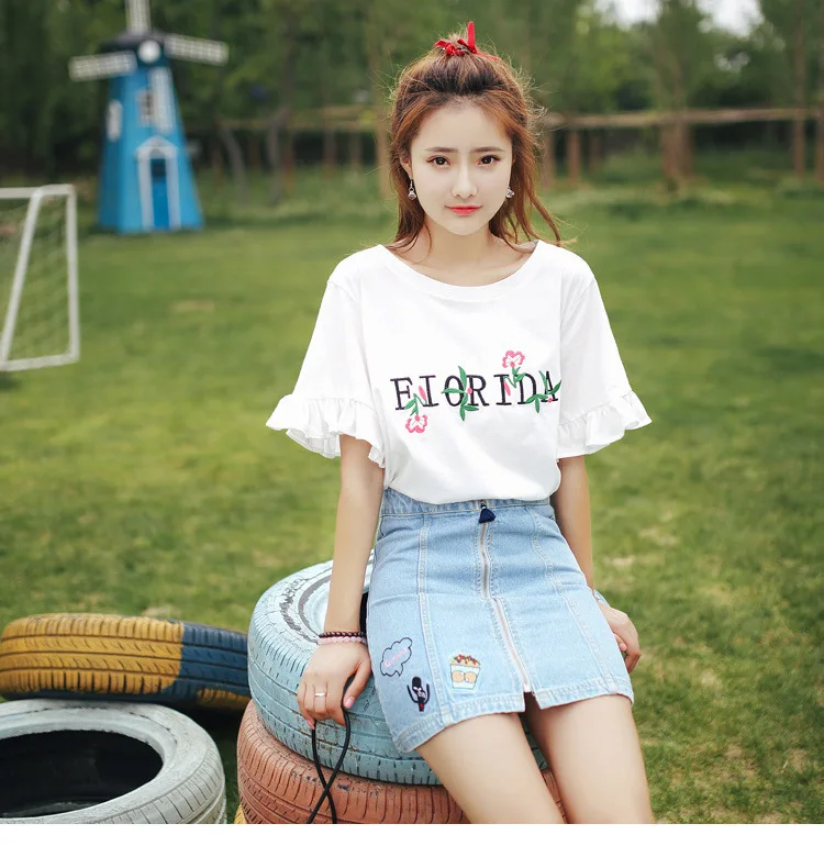 Shelise Sweet Lotus Leaf Short Sleeve White Girl T-shirt Loose Casual Top
Shelise Sweet Lotus Leaf Short Sleeve White Girl T-shirt Loose Casual Top