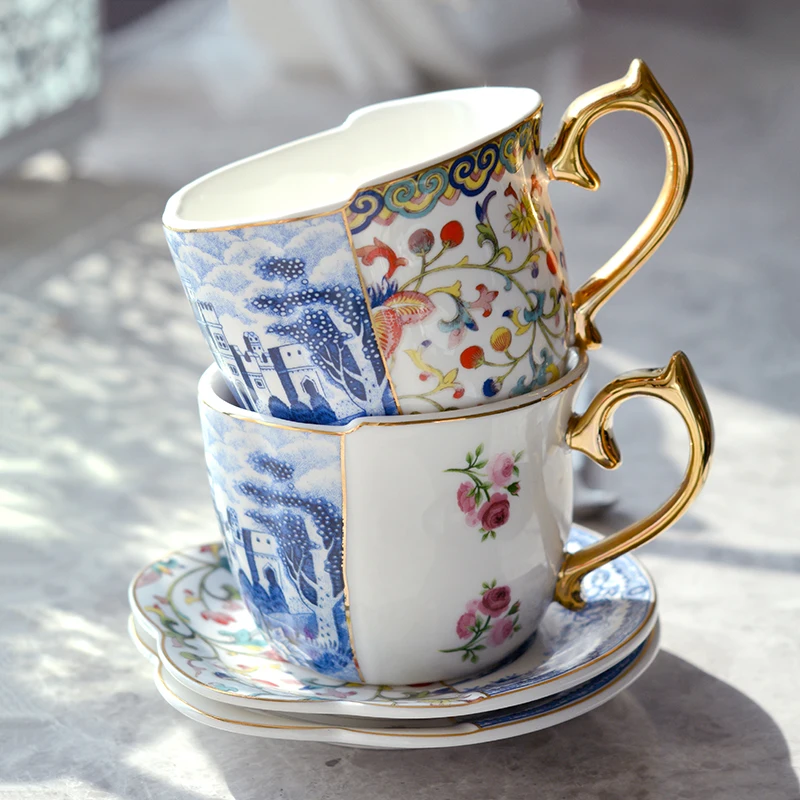European Gold Painting Retro Luxury Cup and Saucer Personality Funny Coffee Set Afternoon White Ceramic Tea Cup Tiki
European Gold Painting Retro Luxury Cup and Saucer Personality Funny Coffee Set Afternoon White Ceramic Tea Cup Tiki