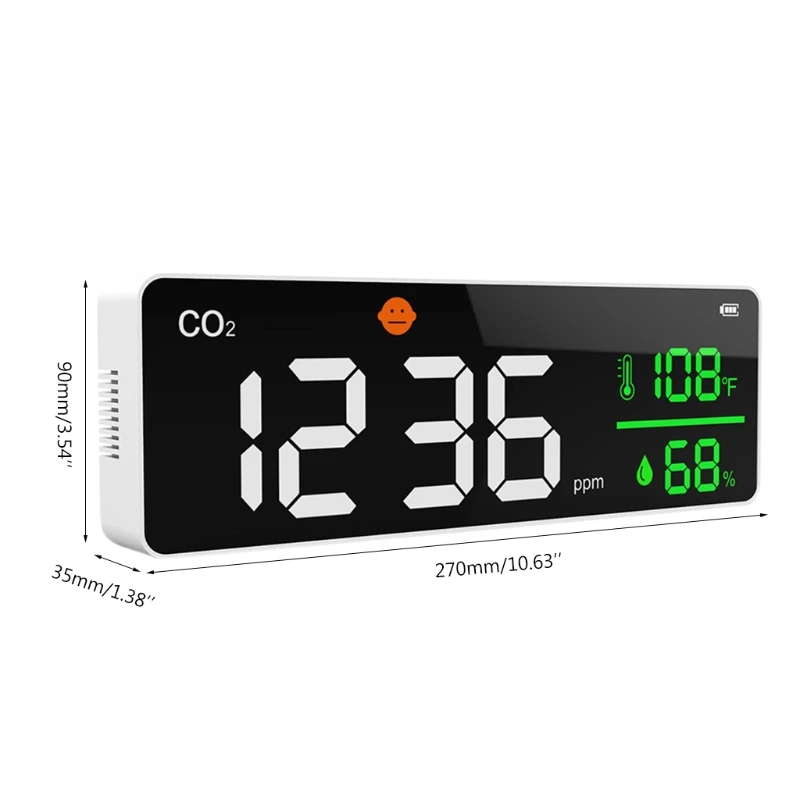 157A CO2 Detector Temperature & Humidity Meter, Carbon Dioxide 400-5000ppm, Real-Time Air Quality Tester for Living Room
157A CO2 Detector Temperature & Humidity Meter, Carbon Dioxide 400-5000ppm, Real-Time Air Quality Tester for Living Room