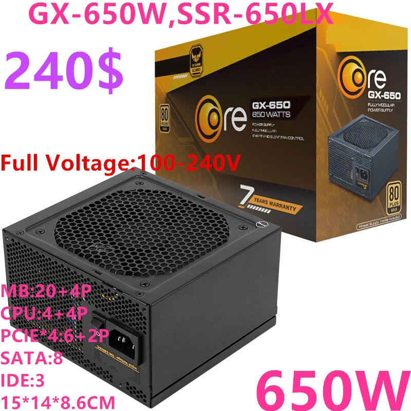 New PSU For SeaSonic ATX 80plus Gold Full Module 550W/650W Power Supply CORE GX-550W SSR-550LX CORE GX-650W SSR-650LX
New PSU For SeaSonic ATX 80plus Gold Full Module 550W/650W Power Supply CORE GX-550W SSR-550LX CORE GX-650W SSR-650LX
