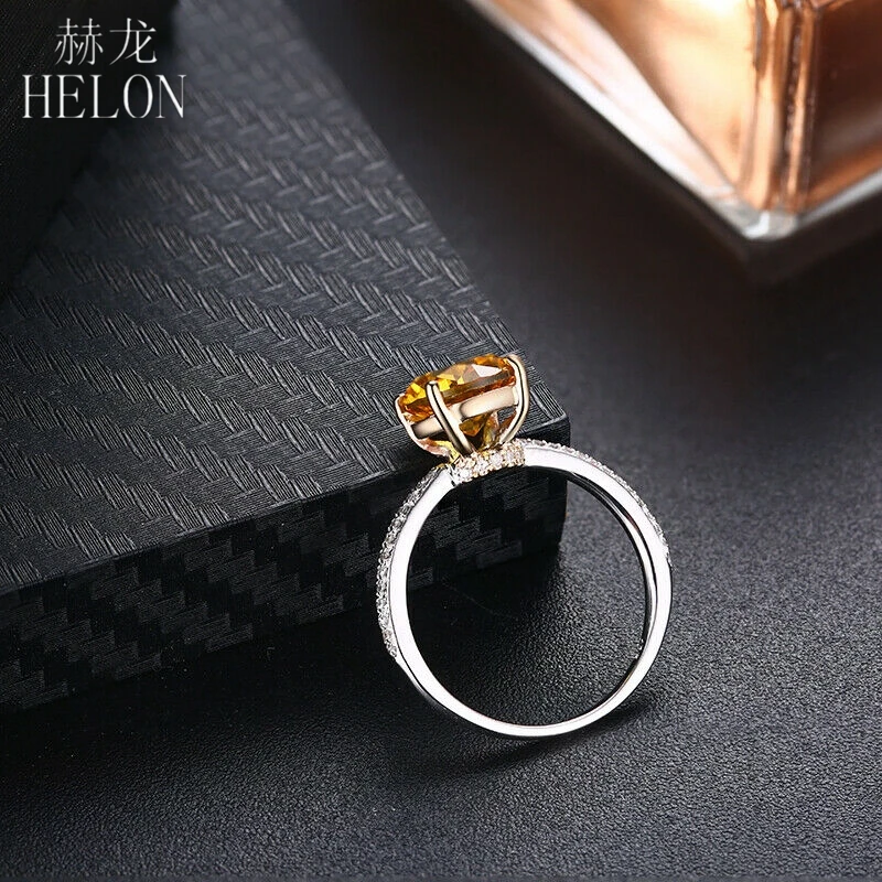 HELON Solid 14K White Gold & Yellow Gold Round 8mm Genuine Natural Citrine & Diamonds Ring Women Birthday Anniversarry Best Gift 
HELON Solid 14K White Gold & Yellow Gold Round 8mm Genuine Natural Citrine & Diamonds Ring Women Birthday Anniversarry Best Gift