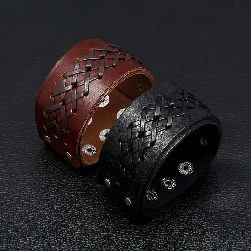 Wholesale Unisex Wide Cuff Leather Punk Gothic Rock Bangle Steampunk Bracelet Fashion PU Leather Bracelet Women Men Jewelry
Wholesale Unisex Wide Cuff Leather Punk Gothic Rock Bangle Steampunk Bracelet Fashion PU Leather Bracelet Women Men Jewelry