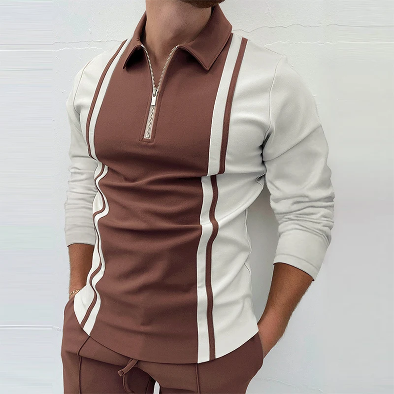 Mens Fashion Patchwork Long Sleeve Polo Shirts Casual Turn-down Collar Zipper Tops Men Slim Polo Shirt 2021 Autumn Streetwear
Mens Fashion Patchwork Long Sleeve Polo Shirts Casual Turn-down Collar Zipper Tops Men Slim Polo Shirt 2021 Autumn Streetwear