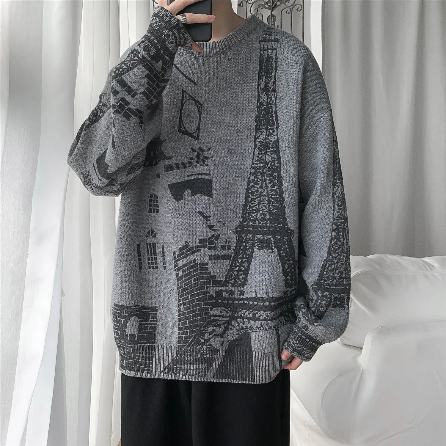 Black/White/Gray Autumn Winter Fashion Print Knitted Sweaters Men Clothes 2021 O-Neck Loose Casual Pullovers Plus Size 5XL-M Hot
Black/White/Gray Autumn Winter Fashion Print Knitted Sweaters Men Clothes 2021 O-Neck Loose Casual Pullovers Plus Size 5XL-M Hot
