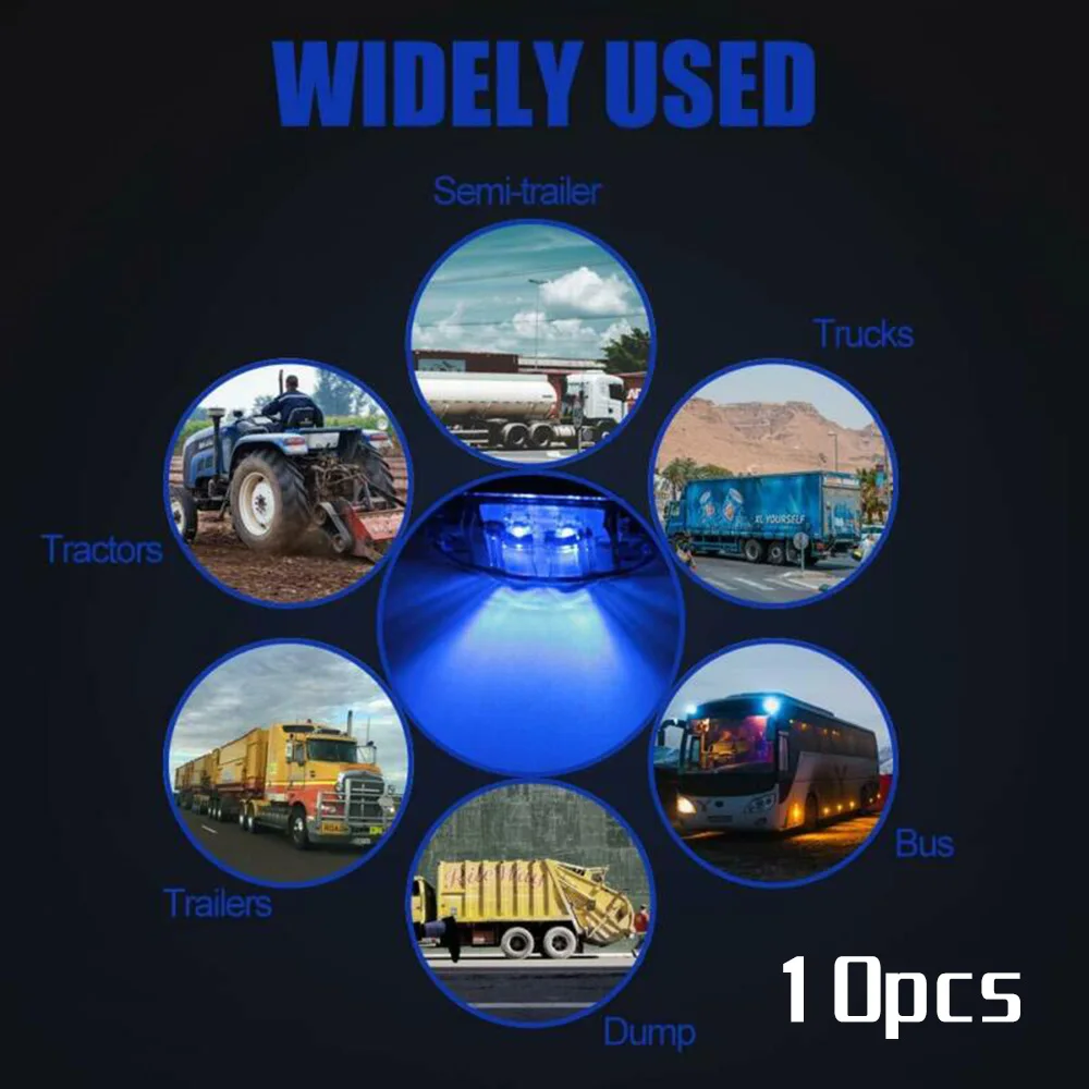 IP67 Side Marker Light + Screws Accessory Replacement 10pcs Parts Blue Universal LED Side Marker Light
IP67 Side Marker Light + Screws Accessory Replacement 10pcs Parts Blue Universal LED Side Marker Light