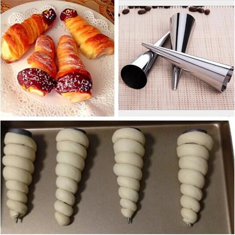 3 Pieces/pack Cone Shape Spiral Croissant Denmark Pointed Metal Spiral Baking Tool for Making Croissants Roll Bread
3 Pieces/pack Cone Shape Spiral Croissant Denmark Pointed Metal Spiral Baking Tool for Making Croissants Roll Bread