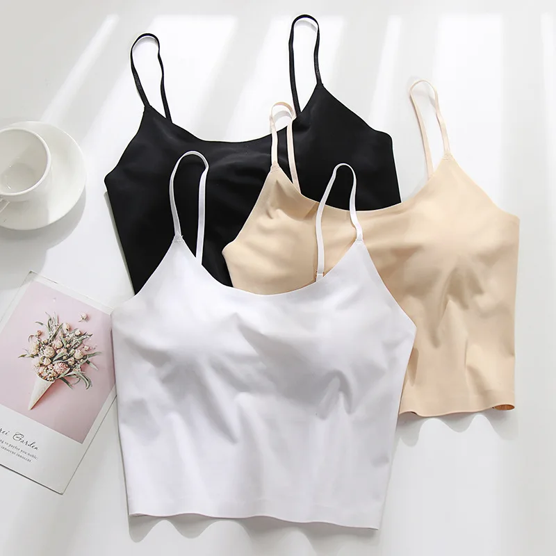 Women Thin Strap Sling Tank Top Sexy Solid Color Breathable Chest Pad Underwear Beauty Back Comfortable Tube Top Camisole Crop
Women Thin Strap Sling Tank Top Sexy Solid Color Breathable Chest Pad Underwear Beauty Back Comfortable Tube Top Camisole Crop