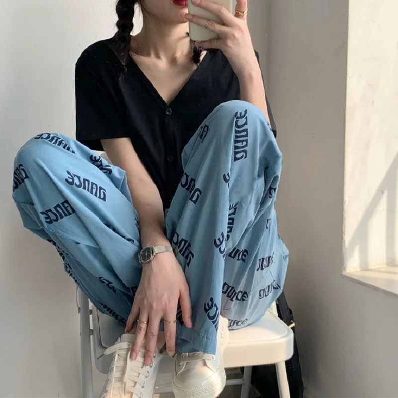 Women 2021 Wide Leg Pants Women Summer Korean Style High Waist Pants for Women Print Casual Oversize Trousers Women Plus Size 
Women 2021 Wide Leg Pants Women Summer Korean Style High Waist Pants for Women Print Casual Oversize Trousers Women Plus Size