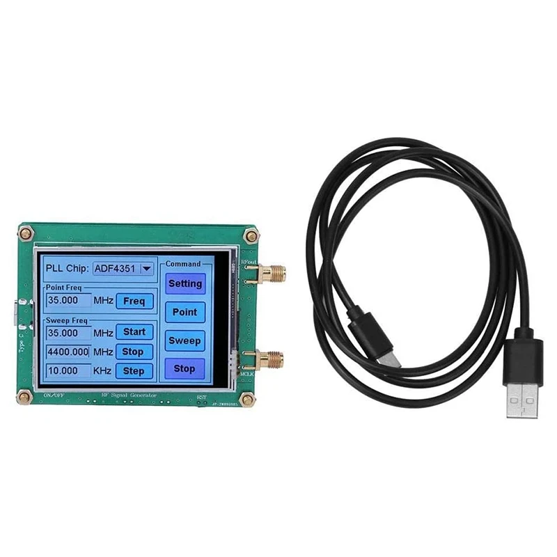 ADF4351 35M-4.4G RF Signal Generator PLL Frequency Generator Contact Screen 2.2-4.4G Basic Wave STM32 High Precision
ADF4351 35M-4.4G RF Signal Generator PLL Frequency Generator Contact Screen 2.2-4.4G Basic Wave STM32 High Precision