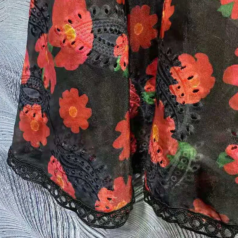 SEQINYY Vest Mini Dress Black Summer Spring New Fashion Design Women Runway Hollow out Embroidery Red Flowers Print Casual
SEQINYY Vest Mini Dress Black Summer Spring New Fashion Design Women Runway Hollow out Embroidery Red Flowers Print Casual