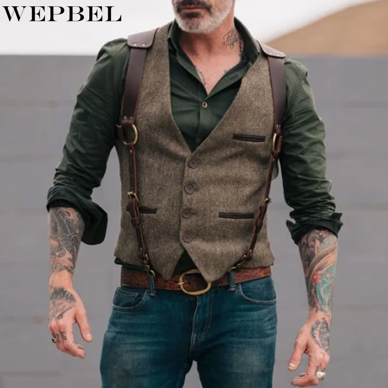 WEPBEL Men Slim Fit Formal Business Suit Vest Male Gilet Homme Casual Sleeveless Single-breasted Waistcoat
WEPBEL Men Slim Fit Formal Business Suit Vest Male Gilet Homme Casual Sleeveless Single-breasted Waistcoat