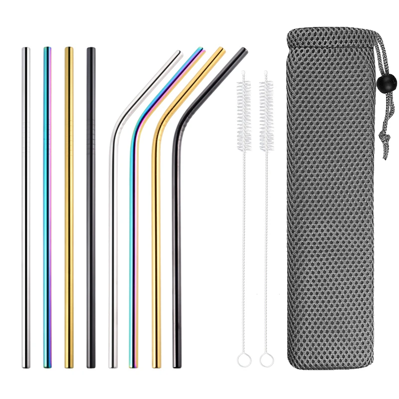 8Pcs Reusable Drinking Straw High Quality 304 Stainless Steel Metal Straw with Cleaner Brush and Travel Bag for Mugs Accessory
8Pcs Reusable Drinking Straw High Quality 304 Stainless Steel Metal Straw with Cleaner Brush and Travel Bag for Mugs Accessory