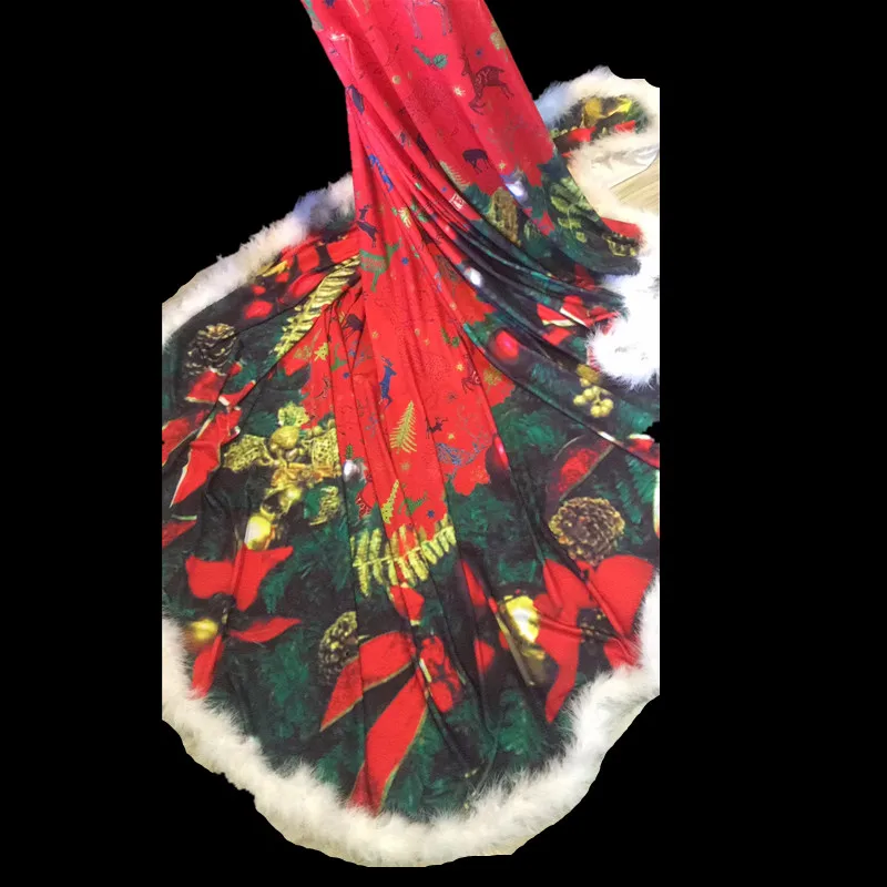 Vintage Women's Christmas Style Pattern Fur Decoration Prom Mermaid Dress with Red Gloves Party Female Shinny Stage Costumes
Vintage Women's Christmas Style Pattern Fur Decoration Prom Mermaid Dress with Red Gloves Party Female Shinny Stage Costumes