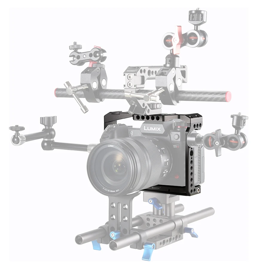 MAMEN Aviation Aluminum Alloy Camera Cage Video Stabilizer 1/4" 3/8" Screw with Cold Shoe Mount for Panasonic S1/S1H/S1R Camera
MAMEN Aviation Aluminum Alloy Camera Cage Video Stabilizer 1/4" 3/8" Screw with Cold Shoe Mount for Panasonic S1/S1H/S1R Camera