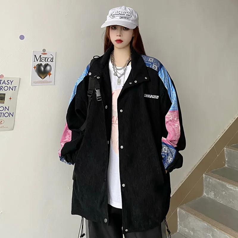 Vogue Prints Baseball Jackets Women Oversized Uniform Sport Coat Long Sleeve Single Breasted Loose Casual Streetwear Outfits
Vogue Prints Baseball Jackets Women Oversized Uniform Sport Coat Long Sleeve Single Breasted Loose Casual Streetwear Outfits