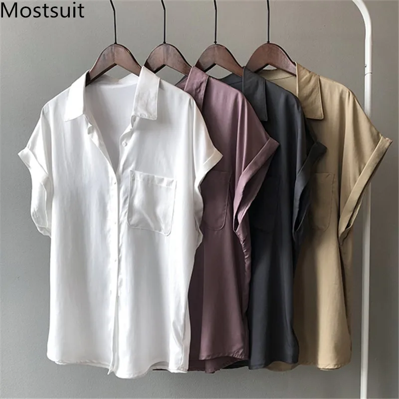 2021 Summer Korean Casual Women Shirt Tops Short Sleeve Turn-down Collar Pocket Shirt Solid Loose Female Blusas Mujer
2021 Summer Korean Casual Women Shirt Tops Short Sleeve Turn-down Collar Pocket Shirt Solid Loose Female Blusas Mujer