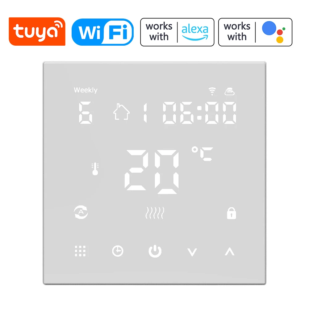 Tuya Wifi HY607 цифровой дисплей интеллектуальный регулятор температуры Многофункциональный термостат совместим с Alexa Google Home
Tuya Wifi HY607 цифровой дисплей интеллектуальный регулятор температуры Многофункциональный термостат совместим с Alexa Google Home