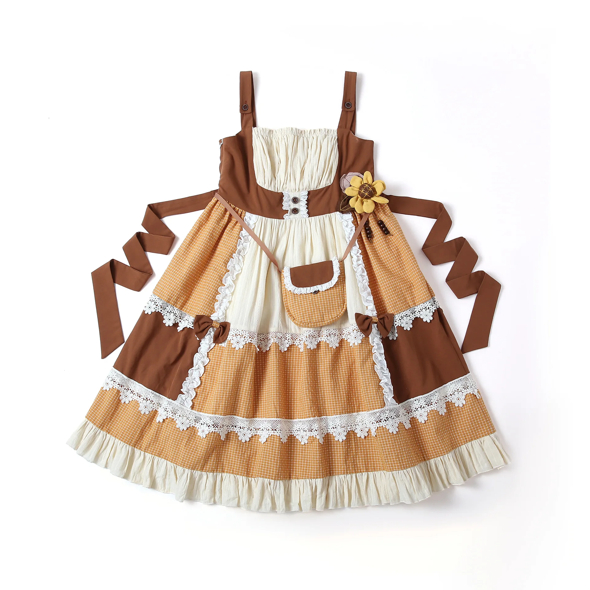 Lolita Japanese Pastoral Style Parent-Child Plaid Printed Lolita Cotton JSK lace Dress sunflower with a bag
Lolita Japanese Pastoral Style Parent-Child Plaid Printed Lolita Cotton JSK lace Dress sunflower with a bag