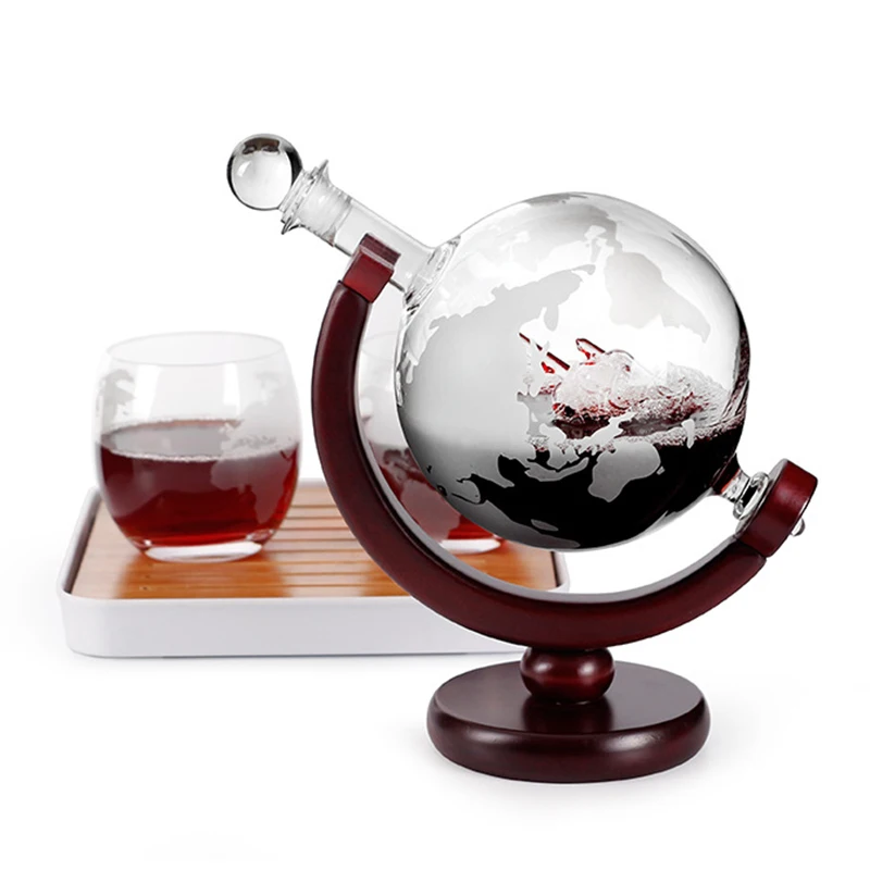 New 850ml Etched Globe Design Decanter Whiskey Wine Decanter With Wood Frame For Home Bar Creative Empty Wine Bottle Soda Bottle
New 850ml Etched Globe Design Decanter Whiskey Wine Decanter With Wood Frame For Home Bar Creative Empty Wine Bottle Soda Bottle