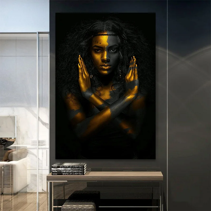 Black and Gold African Nude Woman Indian Oil Painting on Canvas Posters and Prints Scandinavian Wall Art Picture for Living Room
Black and Gold African Nude Woman Indian Oil Painting on Canvas Posters and Prints Scandinavian Wall Art Picture for Living Room