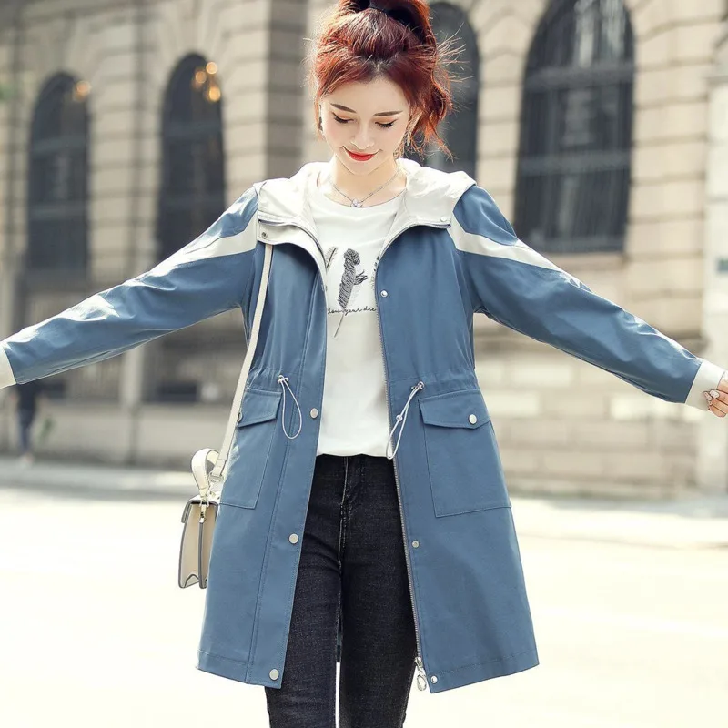 Women Windbreaker Jacket Spring Autumn Fashion Korea Style Vintage Long Overcoat Female Casual Loose Hooded Windbreaker Coat
Women Windbreaker Jacket Spring Autumn Fashion Korea Style Vintage Long Overcoat Female Casual Loose Hooded Windbreaker Coat