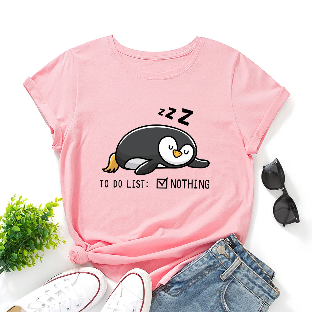 Sleeping Penguin Print T Shirt Women Short Sleeve O Neck Loose Tshirt Summer Women Causal Tee Shirt Tops Camisetas Mujer
Sleeping Penguin Print T Shirt Women Short Sleeve O Neck Loose Tshirt Summer Women Causal Tee Shirt Tops Camisetas Mujer