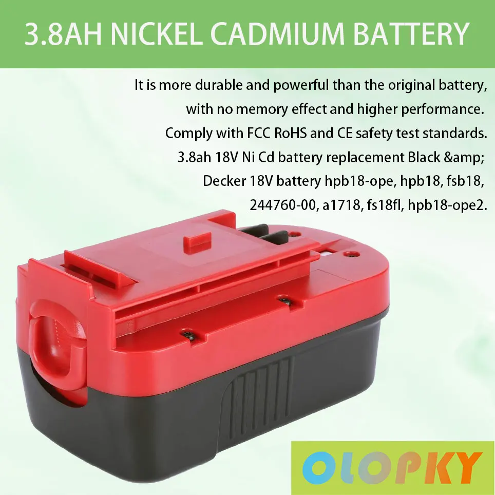 Аккумуляторная батарея 3,8 Ач 18 в Ni-Cd, совместимая с батареей black & Decker hpb18-ope slider, беспроводные электроинструменты hpb18
Аккумуляторная батарея 3,8 Ач 18 в Ni-Cd, совместимая с батареей black & Decker hpb18-ope slider, беспроводные электроинструменты hpb18
