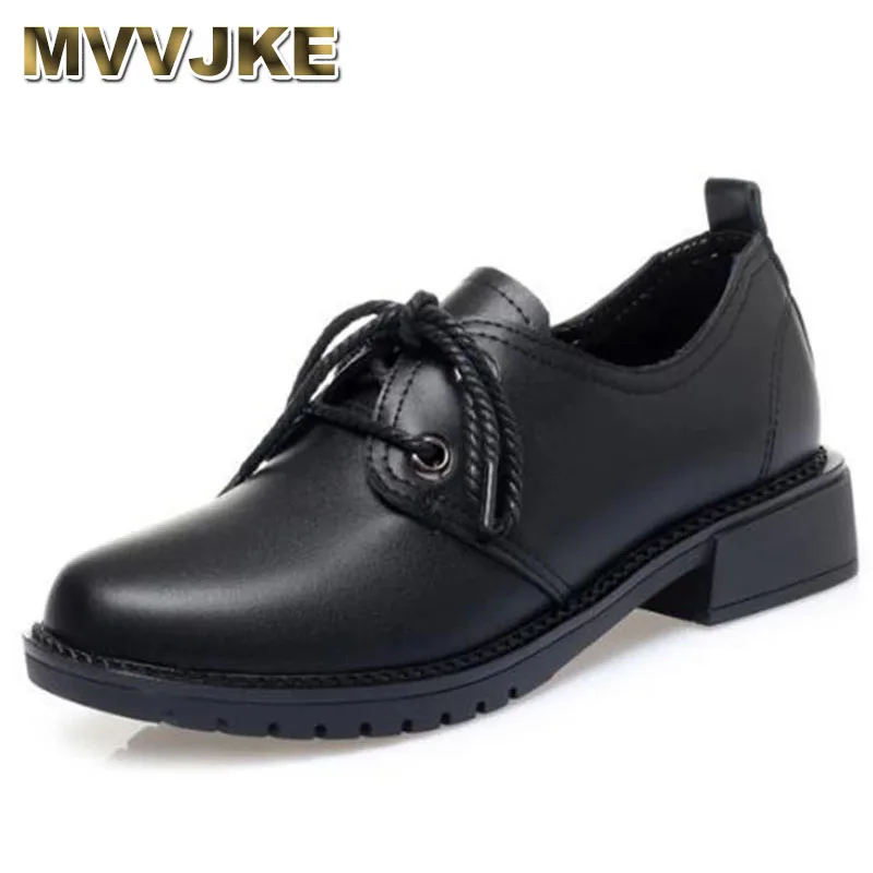 MVVJKE Spring Lace-up Deep Mouth Genuine Leather Shoes Female Black White Thick with Low Heel Work Shoes Large Size Women Shoes
MVVJKE Spring Lace-up Deep Mouth Genuine Leather Shoes Female Black White Thick with Low Heel Work Shoes Large Size Women Shoes