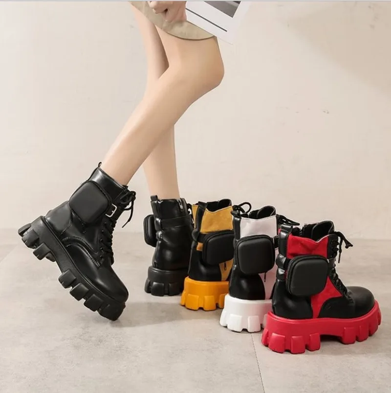 Black Punk Ankle Platform Motorcycle Martin Boots Women Lace up Chunky Heel Belt Buckle Pocket Designer Shoes Women
Black Punk Ankle Platform Motorcycle Martin Boots Women Lace up Chunky Heel Belt Buckle Pocket Designer Shoes Women
