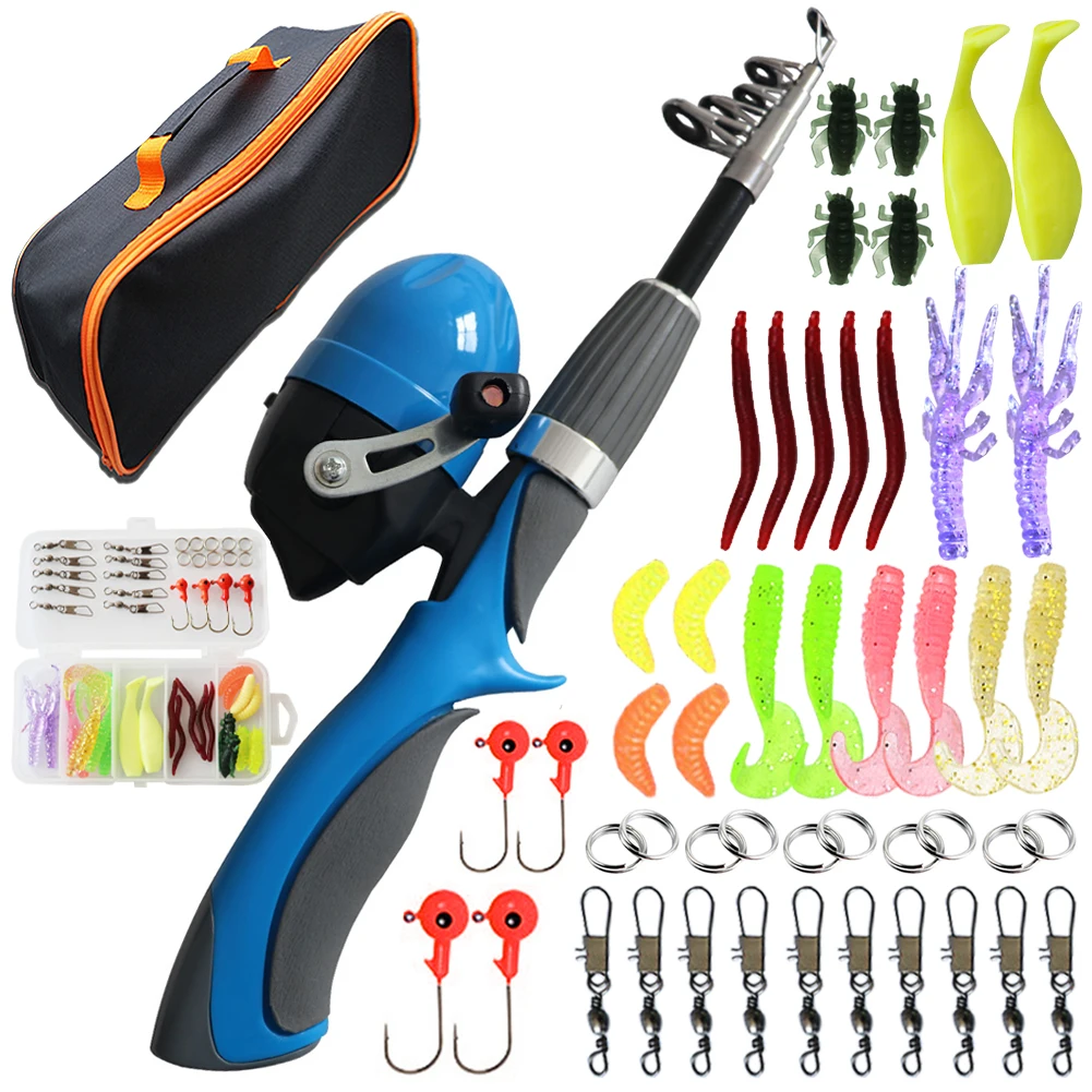 Children 51pcs 1.3m Fishing Lure Rod Set with Handbag 6 Section Portable Telescopic Rod Fishing Reel Lure Bait Kids Fishing Kits
Children 51pcs 1.3m Fishing Lure Rod Set with Handbag 6 Section Portable Telescopic Rod Fishing Reel Lure Bait Kids Fishing Kits