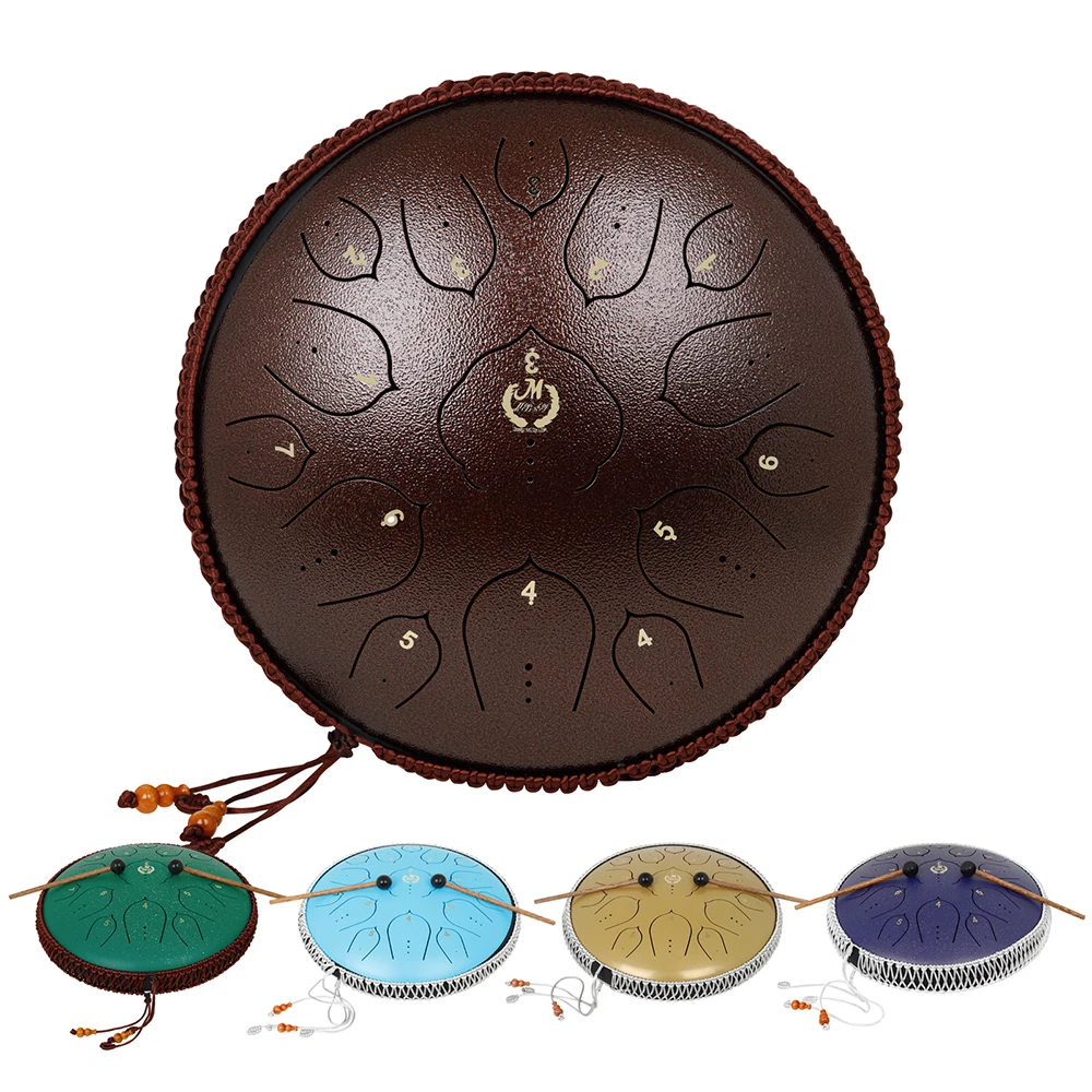 

NEW Steel Tongue Drum 14 Inch 15 Tone Ethereal Drum Handheld Tank Drum Percussion Instrument Yoga Meditation Beginner Music Gift