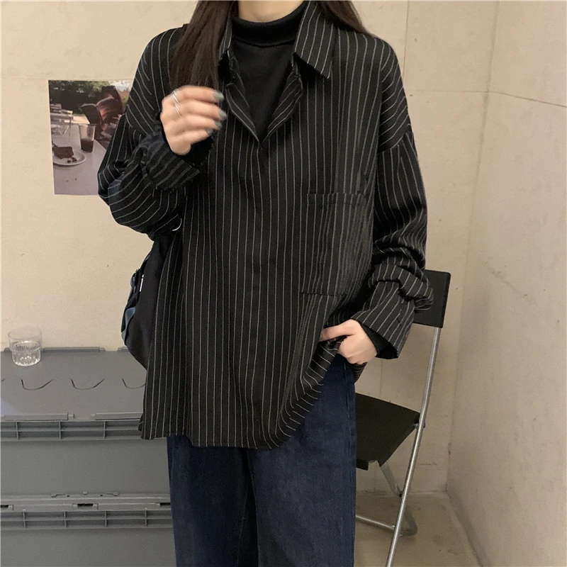Chic Fake Two Shirts 2021 Vitage Stripe Loose Women Clothes Patchwork Elegant Blouse Oversized Plus Size Tops
Chic Fake Two Shirts 2021 Vitage Stripe Loose Women Clothes Patchwork Elegant Blouse Oversized Plus Size Tops