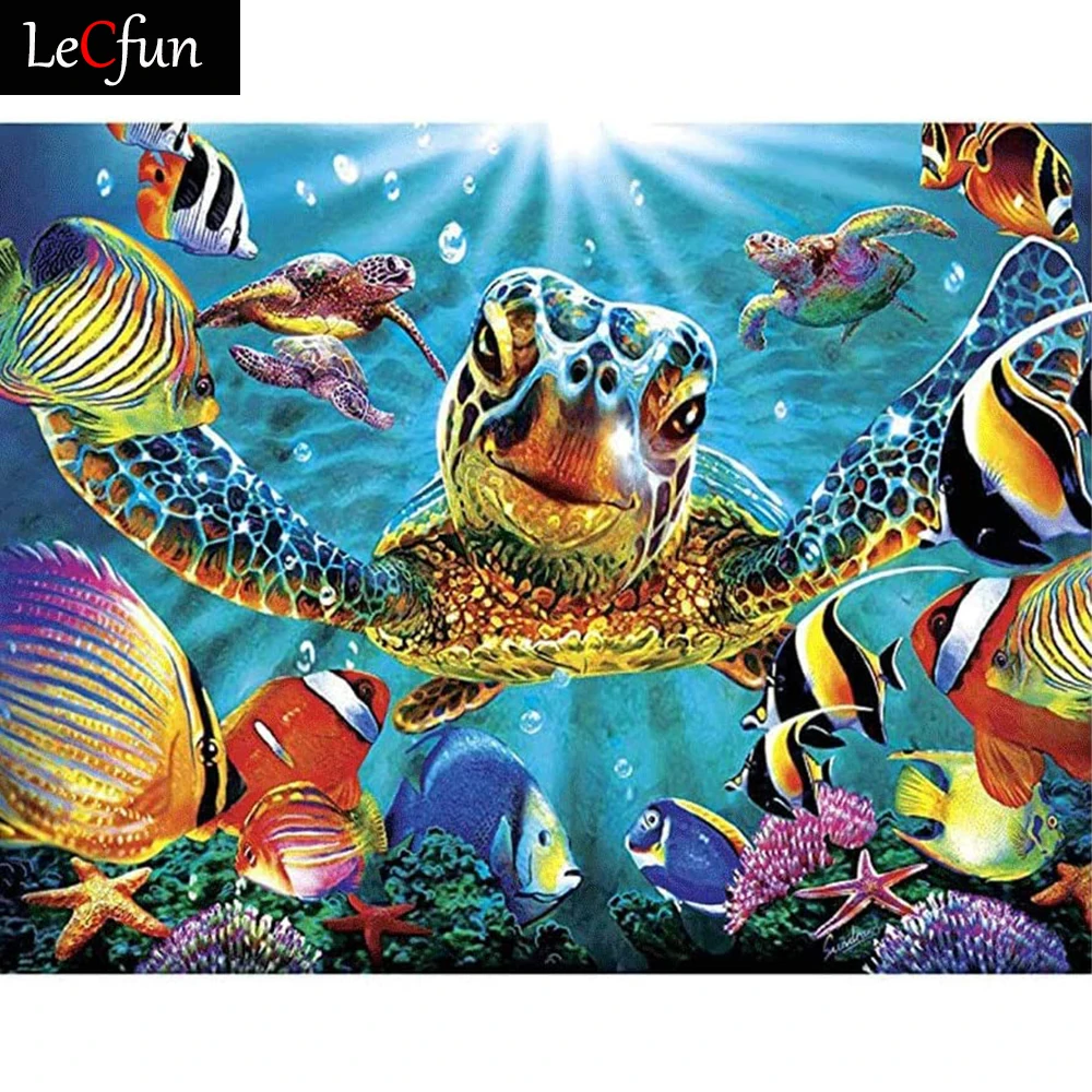 LeCfun, черепаха 5D, искусство, искусство, вышивка, украшение для дома, океан 
LeCfun, черепаха 5D, искусство, искусство, вышивка, украшение для дома, океан