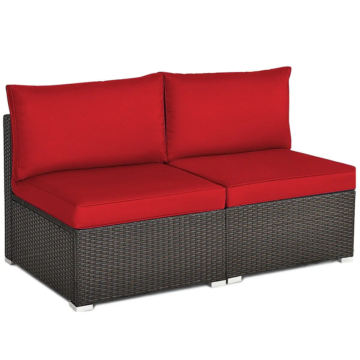 2PCS Patio Rattan Armless Sofa Sectional Furniture Conversation Set W/Cushion HW63847
2PCS Patio Rattan Armless Sofa Sectional Furniture Conversation Set W/Cushion HW63847