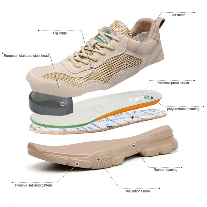 Wear-resistant Work Shoes Men's Safety Boots Male Work Sneakers Steel Toe Cap Protective Safety Shoes Anti-puncture Work Boots
Wear-resistant Work Shoes Men's Safety Boots Male Work Sneakers Steel Toe Cap Protective Safety Shoes Anti-puncture Work Boots