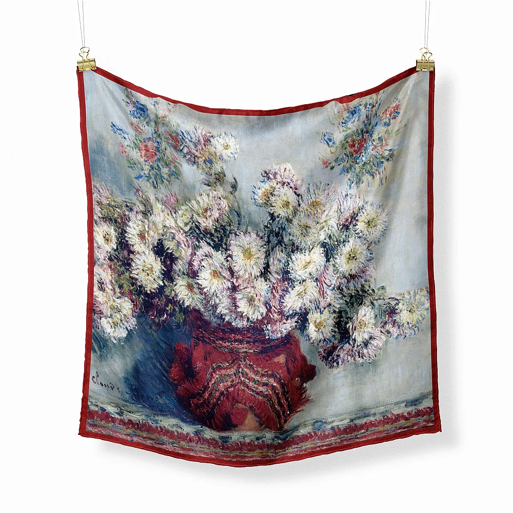 53cm Monet Feverfew Oil Painting Madame Adele 100% Silk Scarf Women Square Scarves Shawls Foulard Bandana Hair Scarf
53cm Monet Feverfew Oil Painting Madame Adele 100% Silk Scarf Women Square Scarves Shawls Foulard Bandana Hair Scarf