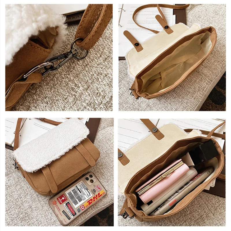 Winter Women's Messenger Bag 2021 New Fashion Lamb Wool One-Shoulder Crossbody Bag Brand Designer Luxury All-Match Women's Bags
Winter Women's Messenger Bag 2021 New Fashion Lamb Wool One-Shoulder Crossbody Bag Brand Designer Luxury All-Match Women's Bags
