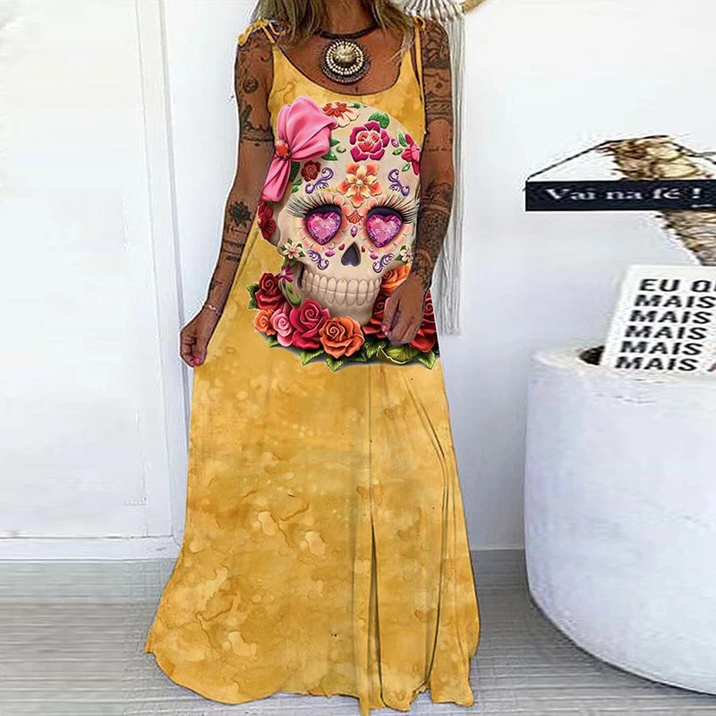 Summer Beach Floral Print Loose Dress Casual Round Neck Hollow Out Spaghetti Strap Dress Female Sexy Sleeveless Holiday Dress
Summer Beach Floral Print Loose Dress Casual Round Neck Hollow Out Spaghetti Strap Dress Female Sexy Sleeveless Holiday Dress