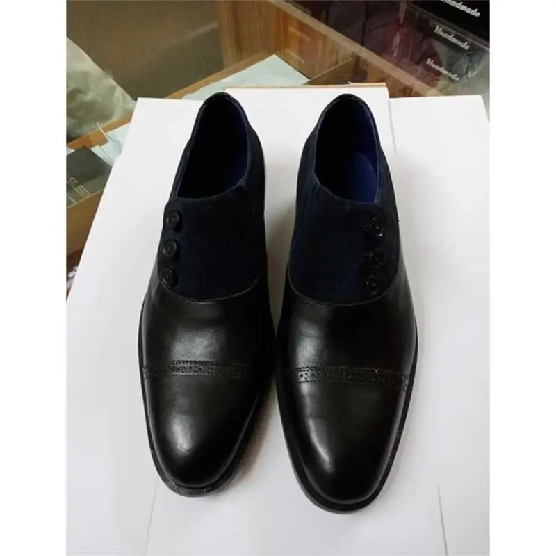 New Men Shoes Fashion Casual Business All-match Black PU Stitching Navy Blue Suede Hollow Button Comfortable Loafers KS238
New Men Shoes Fashion Casual Business All-match Black PU Stitching Navy Blue Suede Hollow Button Comfortable Loafers KS238
