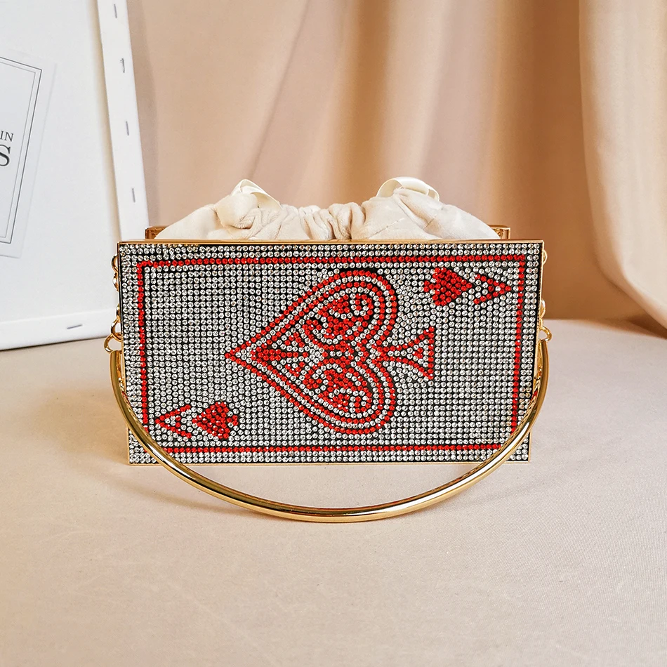 Ace Of Spades Diamonds Metal Evening Bags Designer Luxury Hollow Out Shiny Clutch Purse And Handbag For Dinner Party
Ace Of Spades Diamonds Metal Evening Bags Designer Luxury Hollow Out Shiny Clutch Purse And Handbag For Dinner Party