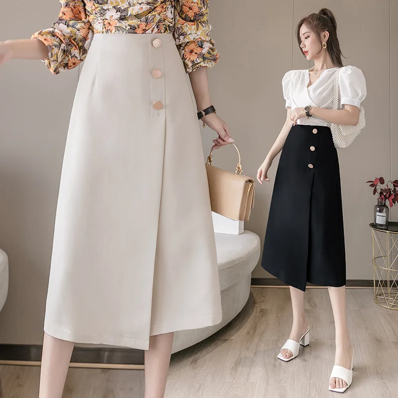 Factory High Waist Cross-Body A- line Skirt Summer Retro Mid-Length Commuter Business Skirt Split Skirt
Factory High Waist Cross-Body A- line Skirt Summer Retro Mid-Length Commuter Business Skirt Split Skirt