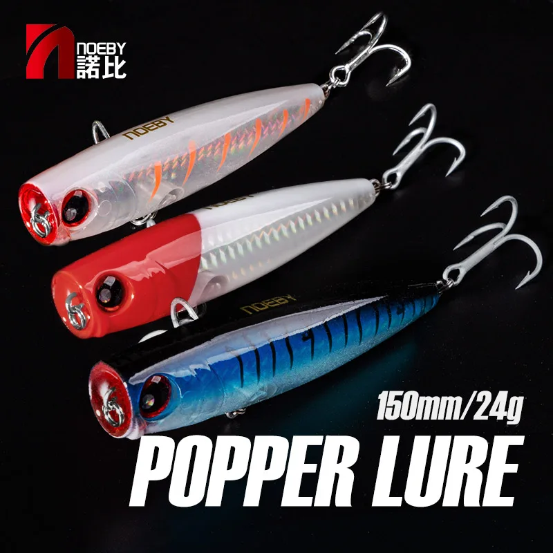 

3pcs NOEBY Topwater Floating Popper Lures 105mm 24g Set of Baits Artificial Hard Baits 9140 Saltwater Wobblers Sea Fishing Lure