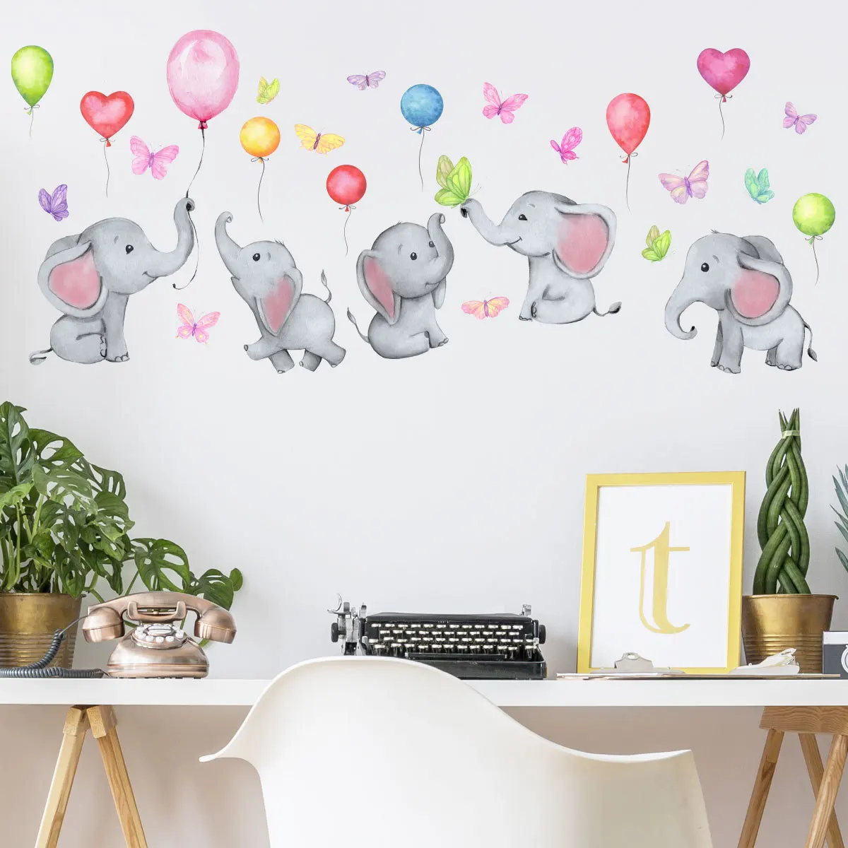 New cartoon elephant balloon butterfly wall stickers children's room living room bedroom study decoration stickers
New cartoon elephant balloon butterfly wall stickers children's room living room bedroom study decoration stickers