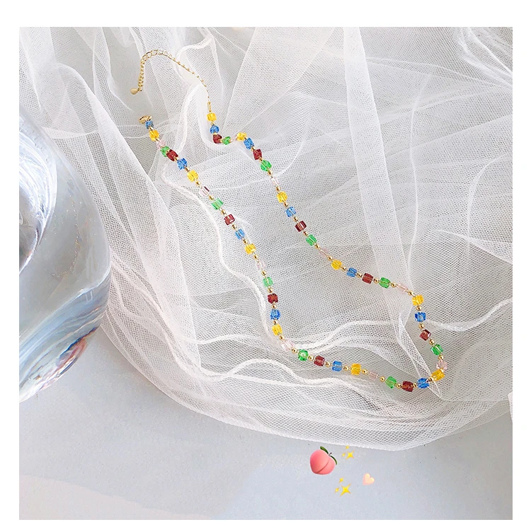 Kpop Colorful clavicle chain handmade crystal bead choker necklace for woman friends aesthetic jewelry wholesale
Kpop Colorful clavicle chain handmade crystal bead choker necklace for woman friends aesthetic jewelry wholesale